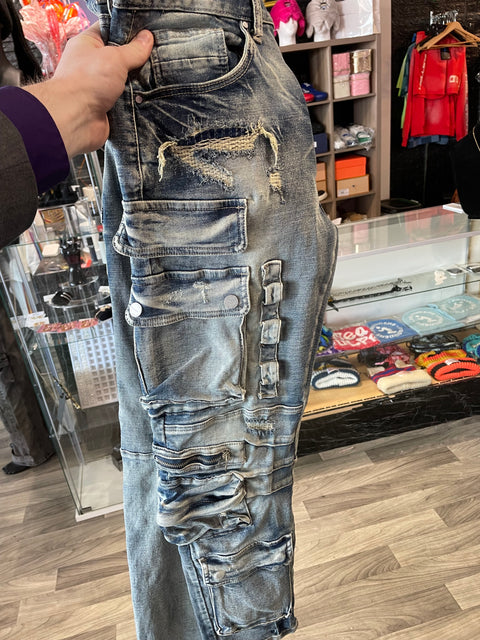 First Row Tactical Stacked Cargo Jeans